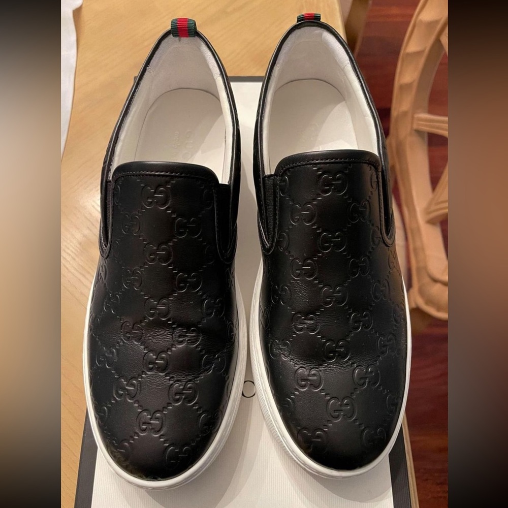 Gucci Leather Mens Slip On Sneaker - Men's Size 9UK/10US